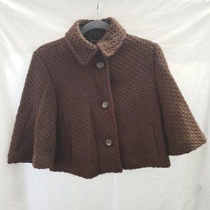 Gap Womens Size M (8-10) Short Cropped Bolero Brown Tweed Jacket #1024-Hang